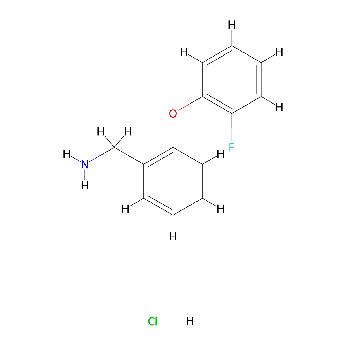 1-[2-(2-Fluorophenoxy)phenyl]methanamine hydrochloride molecular structure, CAS 2792186-34-4