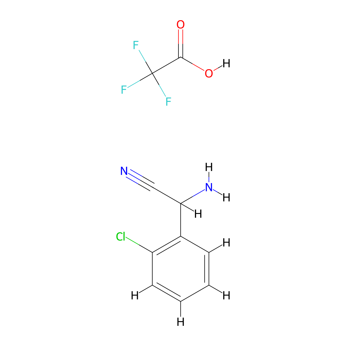 2-Amino-2-(2-chlorophenyl)acetonitrile,trifluoroaceticacid molecular structure, CAS 2792186-35-5