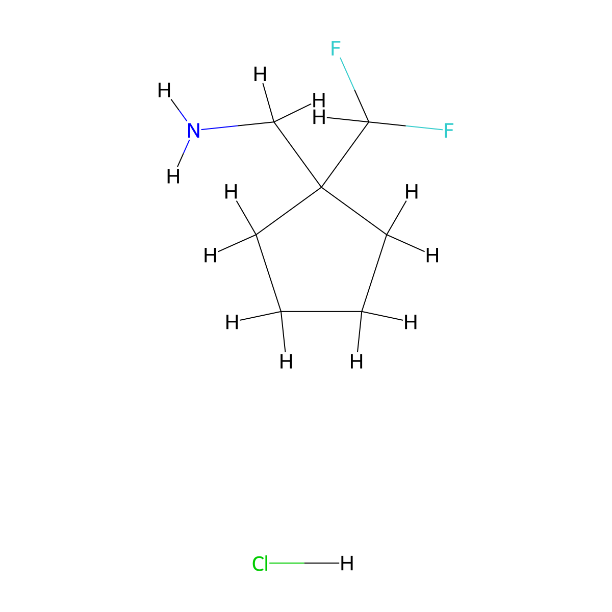 1-(1-(Difluoromethyl)cyclopentyl)methanamine hydrochloride molecular structure, CAS 2792186-48-0