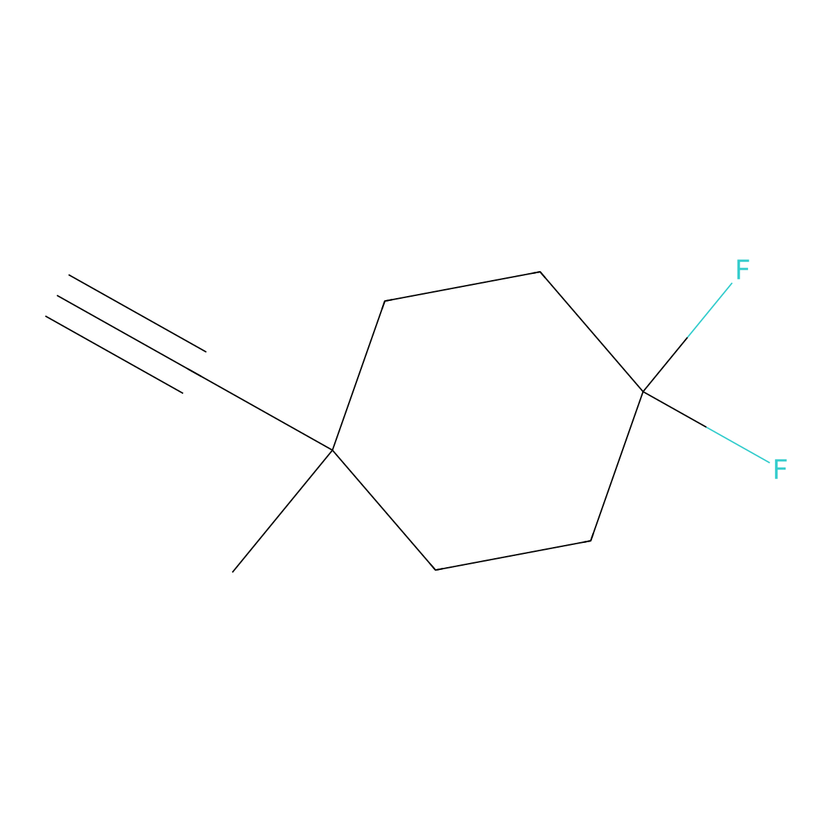 1-Ethynyl-4,4-difluoro-1-methylcyclohexane molecular structure, CAS 2792186-55-9