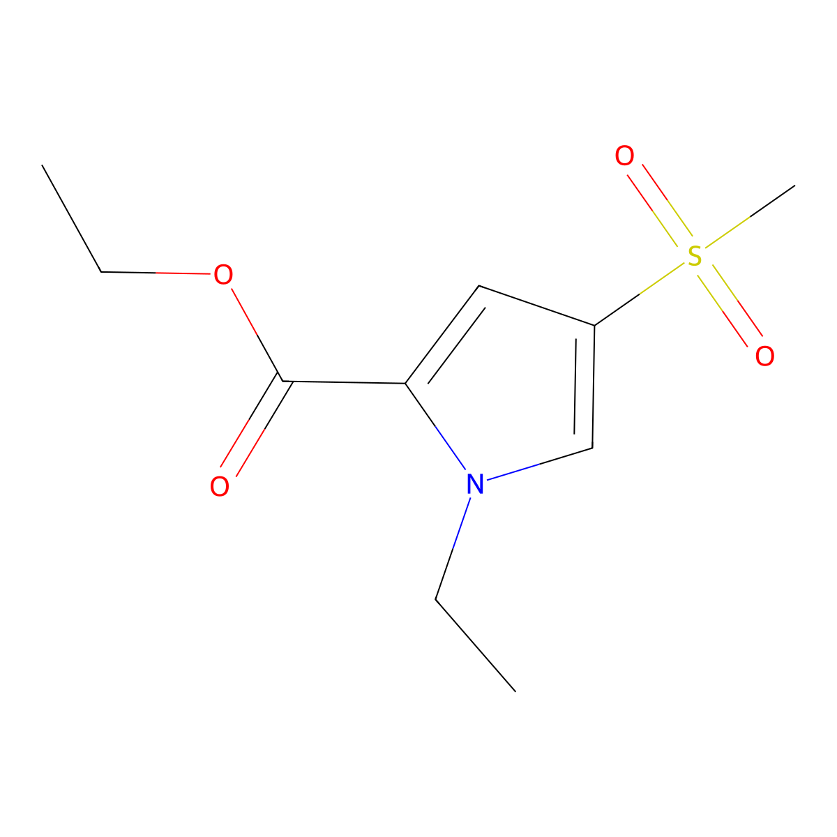 ethyl1-ethyl-4-methanesulfonyl-1H-pyrrole-2-carboxylate molecular structure, CAS 2792186-58-2