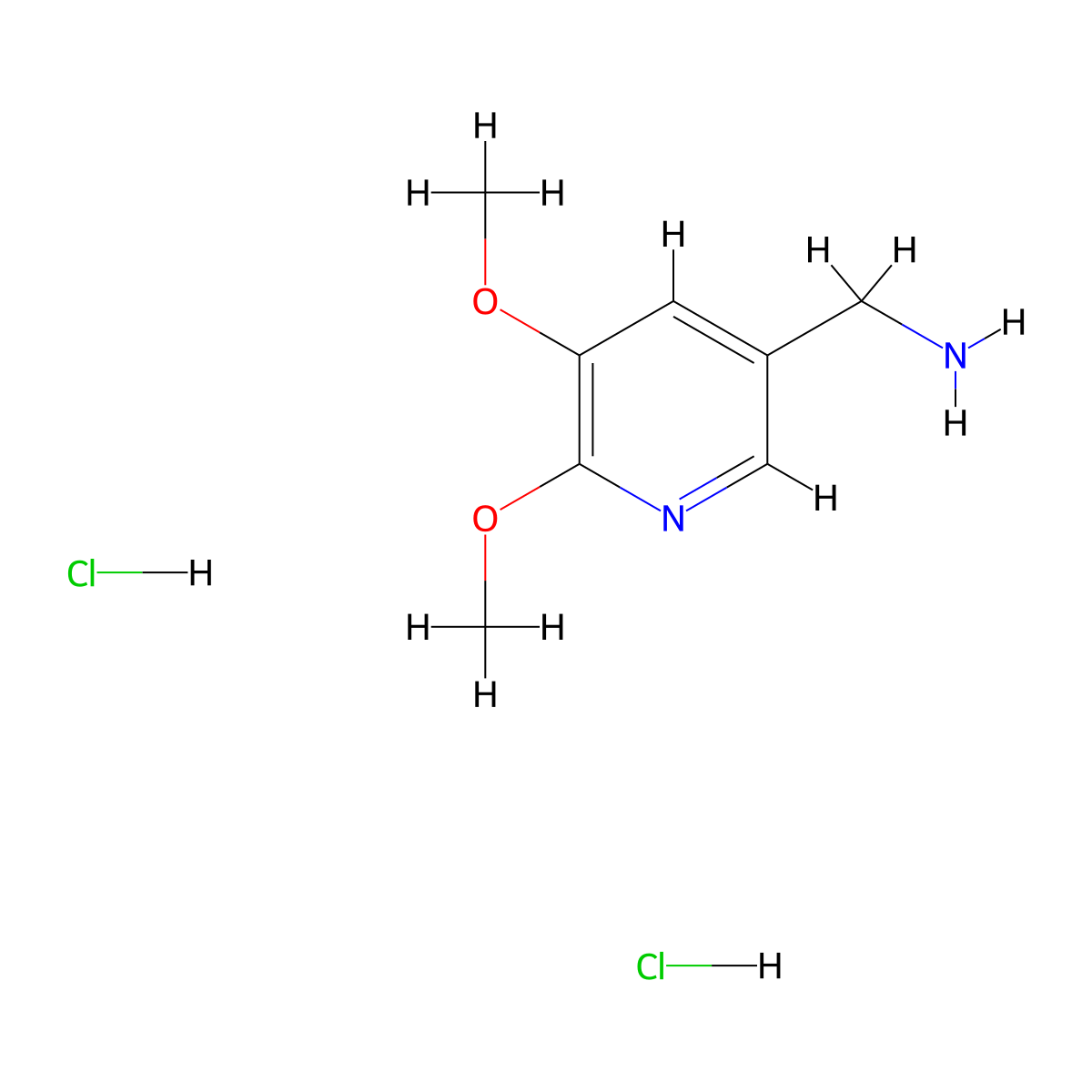 (5,6-Dimethoxypyridin-3-yl)methanamine dihydrochloride molecular structure, CAS 2792186-59-3
