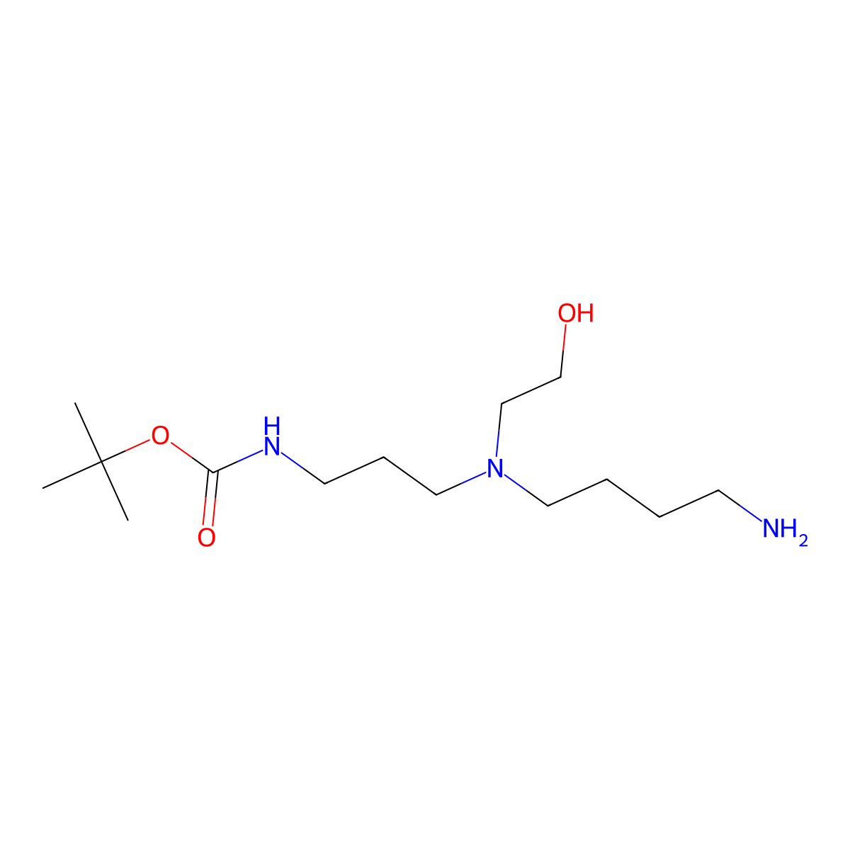 tert-butyl N-{3-[(4-aminobutyl)(2-hydroxyethyl)amino]propyl}carbamate molecular structure, CAS 2792186-61-7