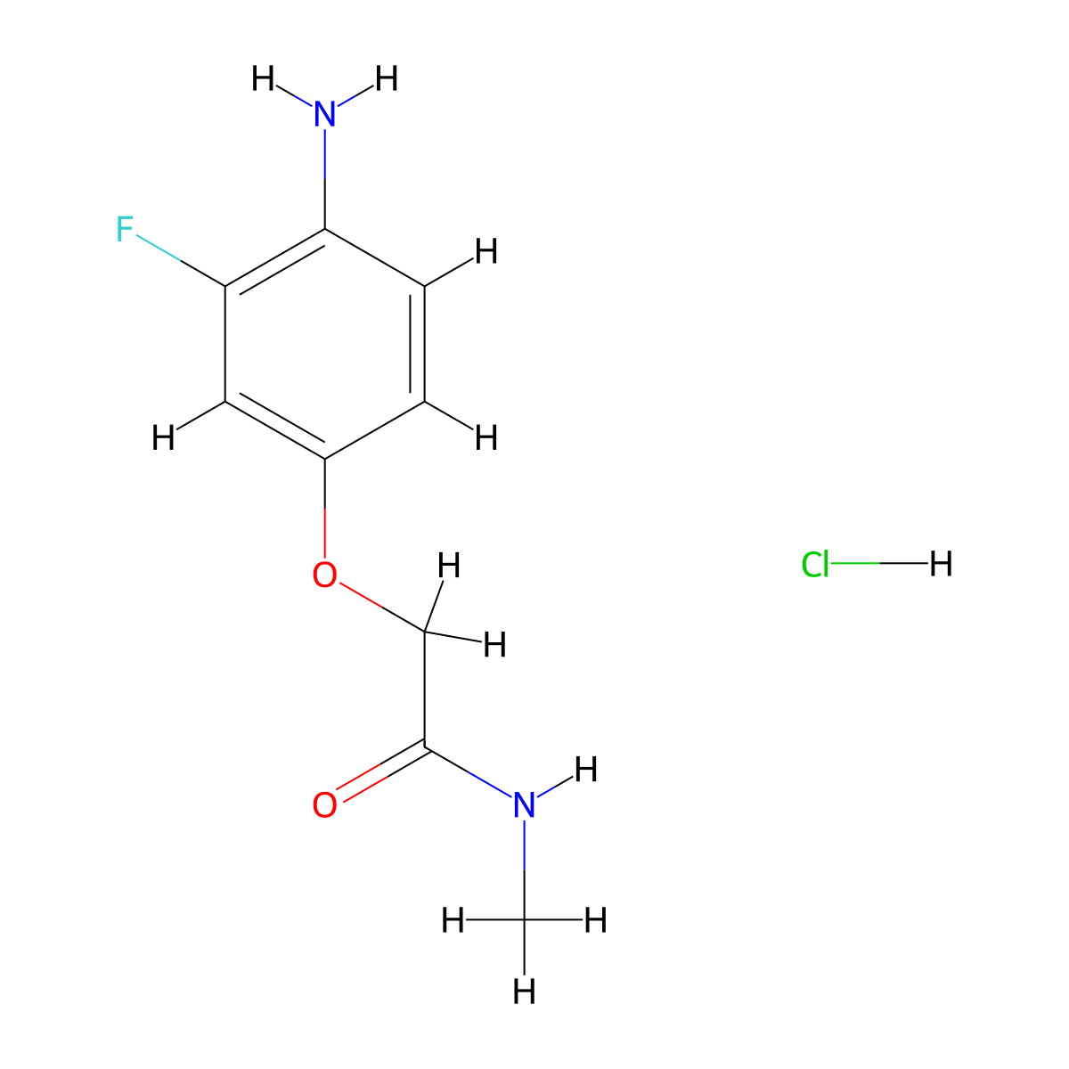 2-(4-amino-3-fluorophenoxy)-N-methylacetamide hydrochloride molecular structure, CAS 2792186-64-0