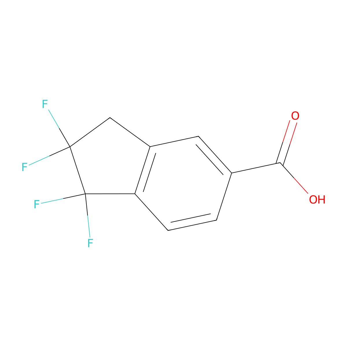 1,1,2,2-tetrafluoro-2,3-dihydro-1H-indene-5-carboxylic acid molecular structure, CAS 2792186-69-5