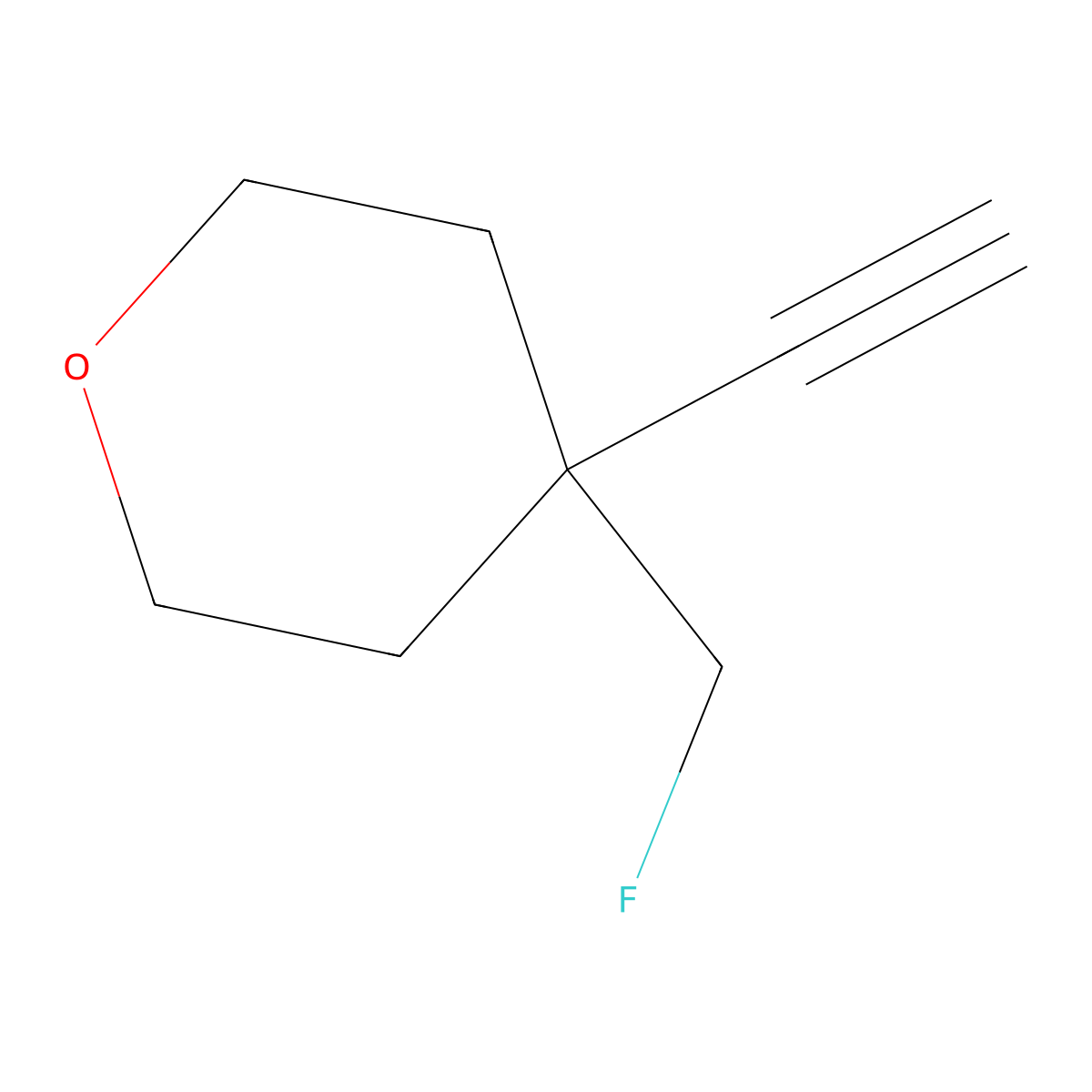 4-Ethynyl-4-(fluoromethyl)oxane molecular structure, CAS 2792186-72-0