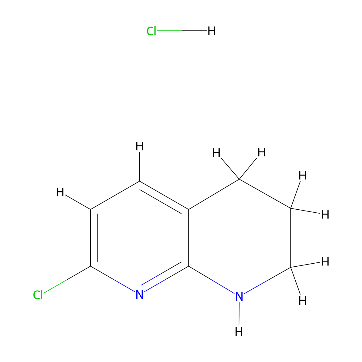 7-Chloro-1,2,3,4-tetrahydro-1,8-naphthyridine hydrochloride molecular structure, CAS 2792186-73-1