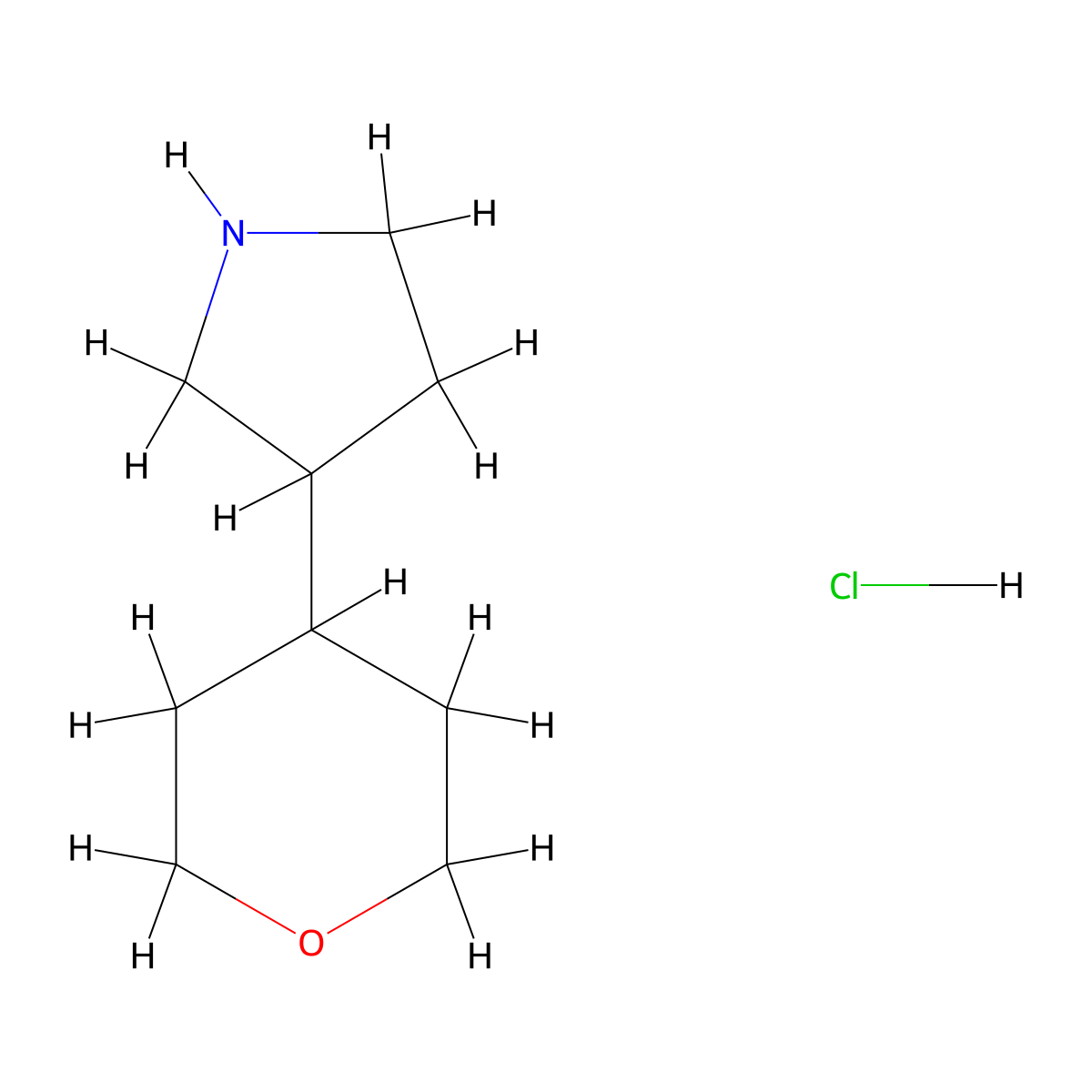 3-(Oxan-4-yl)pyrrolidine hydrochloride molecular structure, CAS 2792186-78-6