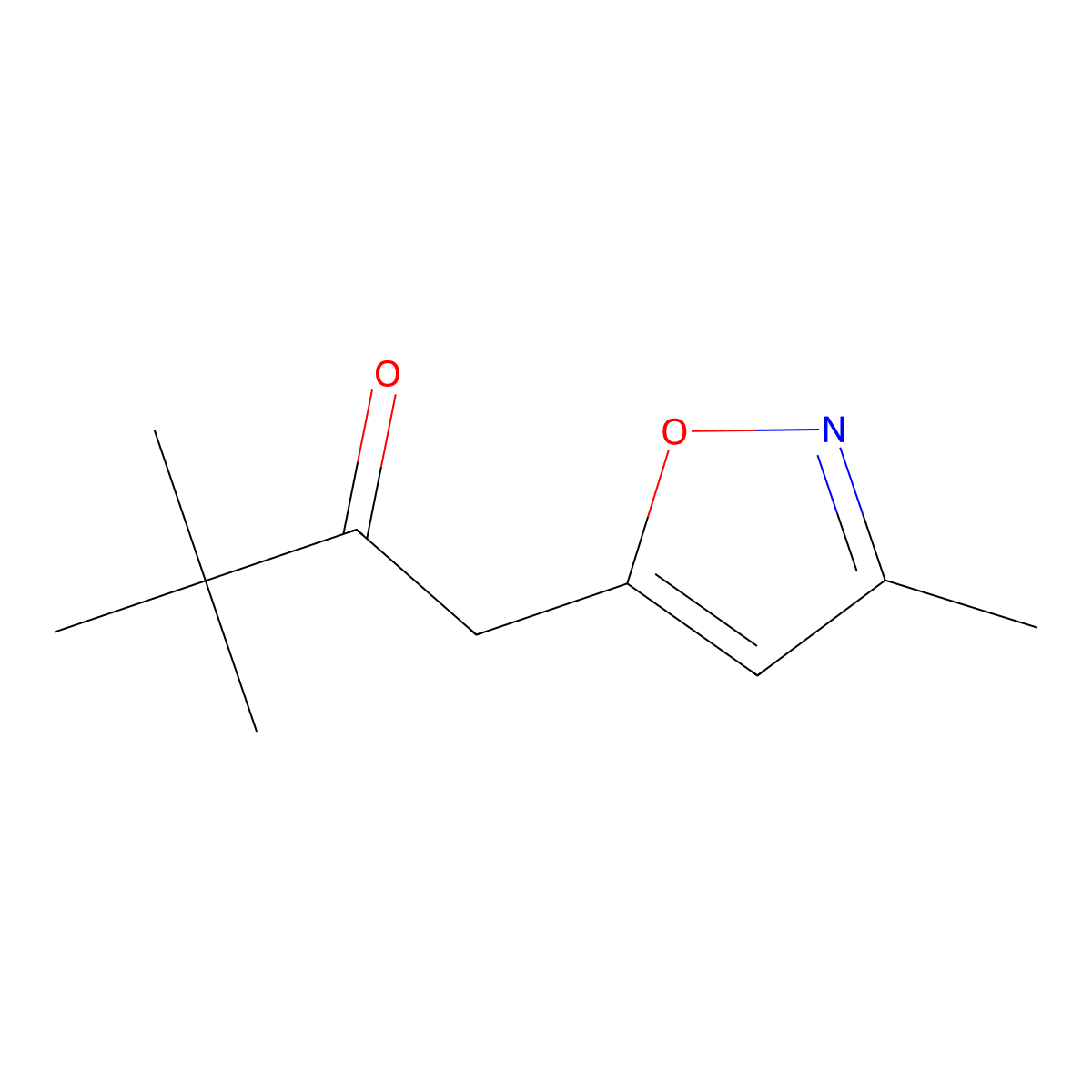 3,3-Dimethyl-1-(3-methyl-1,2-oxazol-5-yl)butan-2-one molecular structure, CAS 2792186-79-7