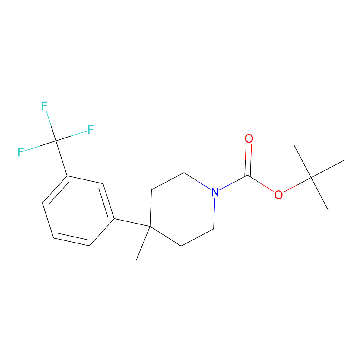Tert-butyl 4-methyl-4-[3-(trifluoromethyl)phenyl]piperidine-1-carboxylate molecular structure, CAS 2792186-80-0