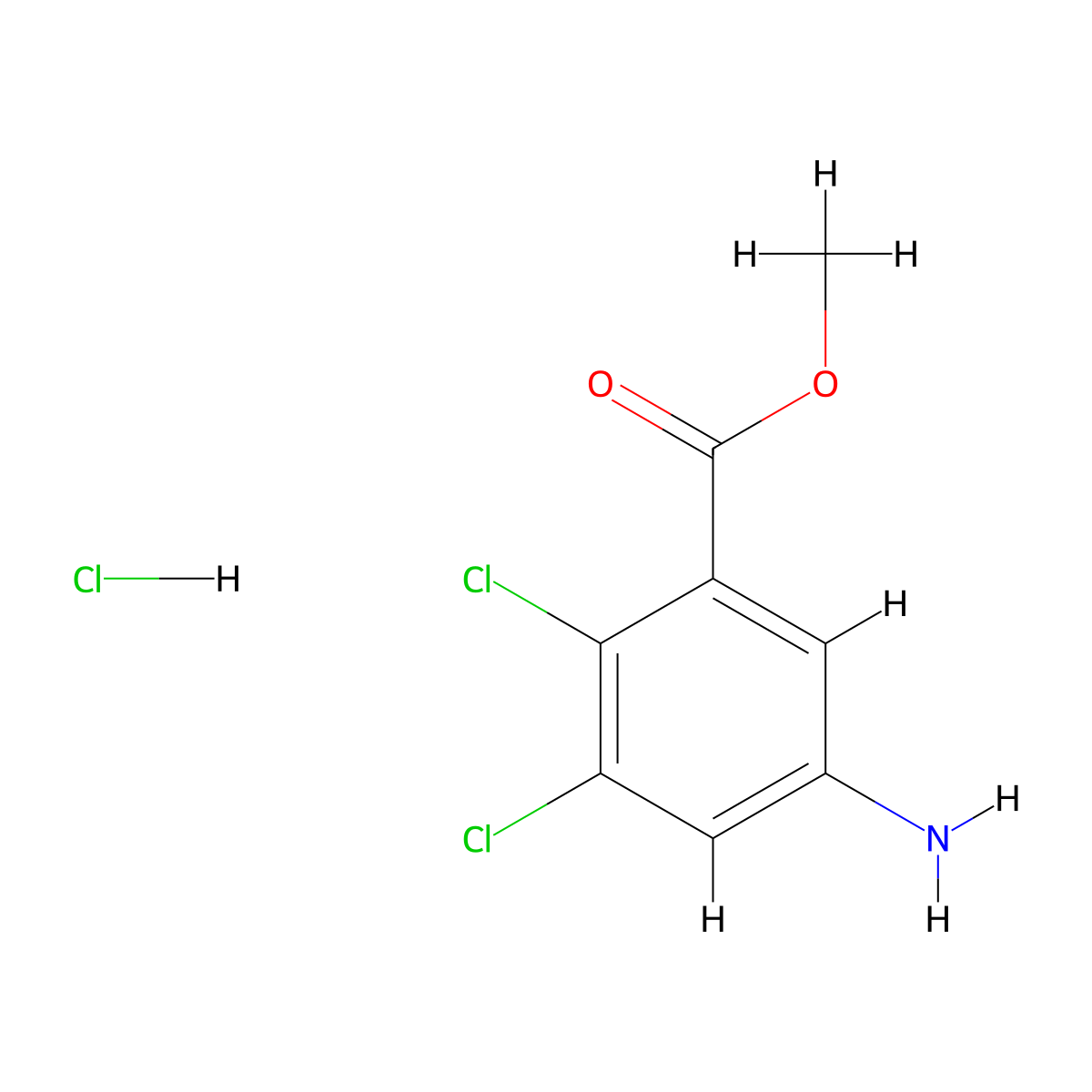 Methyl 5-amino-2,3-dichlorobenzoate hydrochloride molecular structure, CAS 2792186-86-6