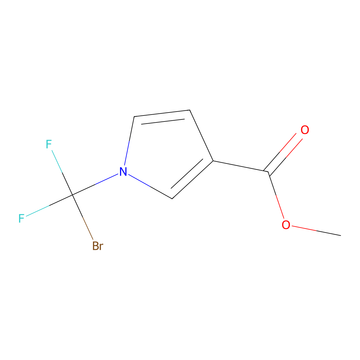 methyl 1-(bromodifluoromethyl)-1H-pyrrole-3-carboxylate molecular structure, CAS 2792186-90-2