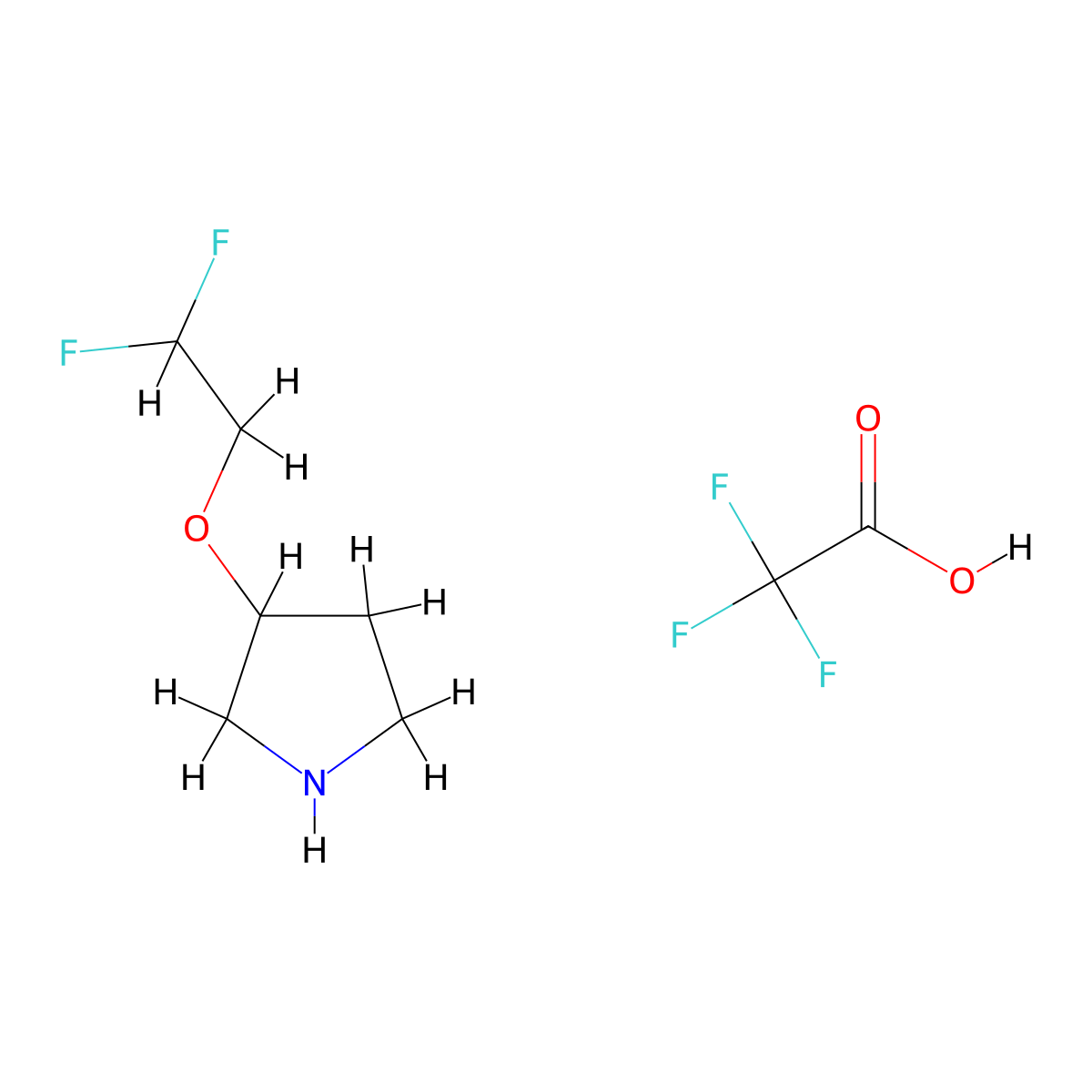 3-(2,2-Difluoroethoxy)pyrrolidine; trifluoroacetic acid molecular structure, CAS 2792186-91-3