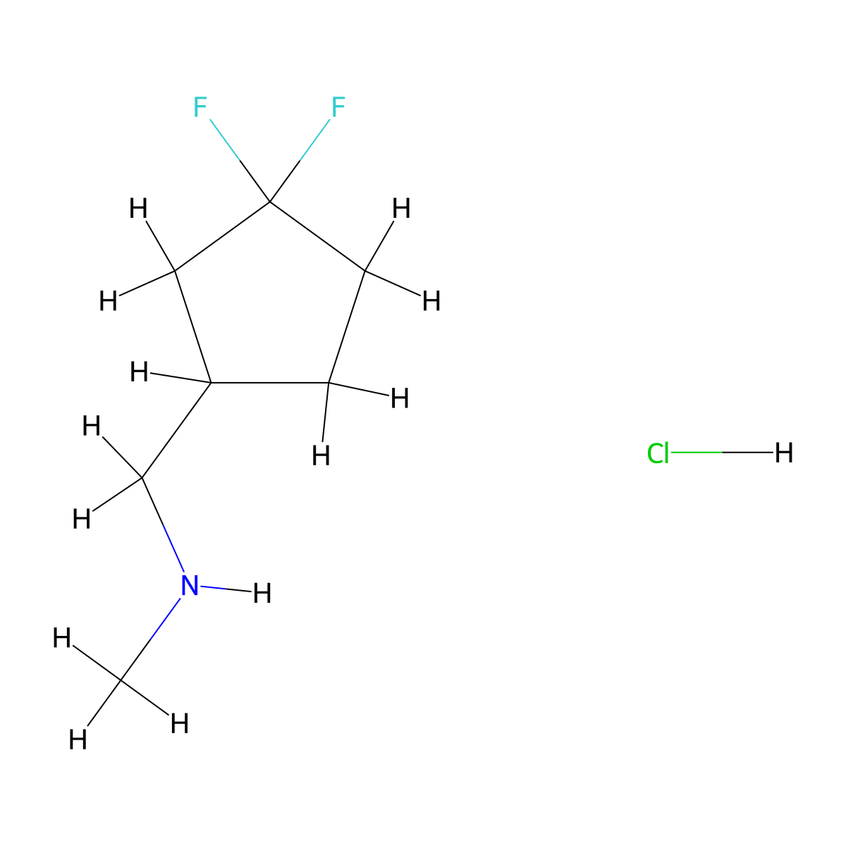 [(3,3-Difluorocyclopentyl)methyl](methyl)amine hydrochloride molecular structure, CAS 2792186-92-4