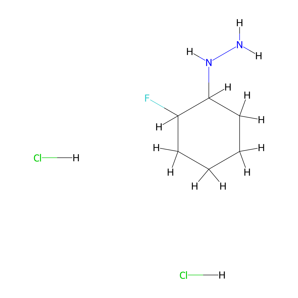 (2-Fluorocyclohexyl)hydrazine dihydrochloride molecular structure, CAS 2792186-93-5