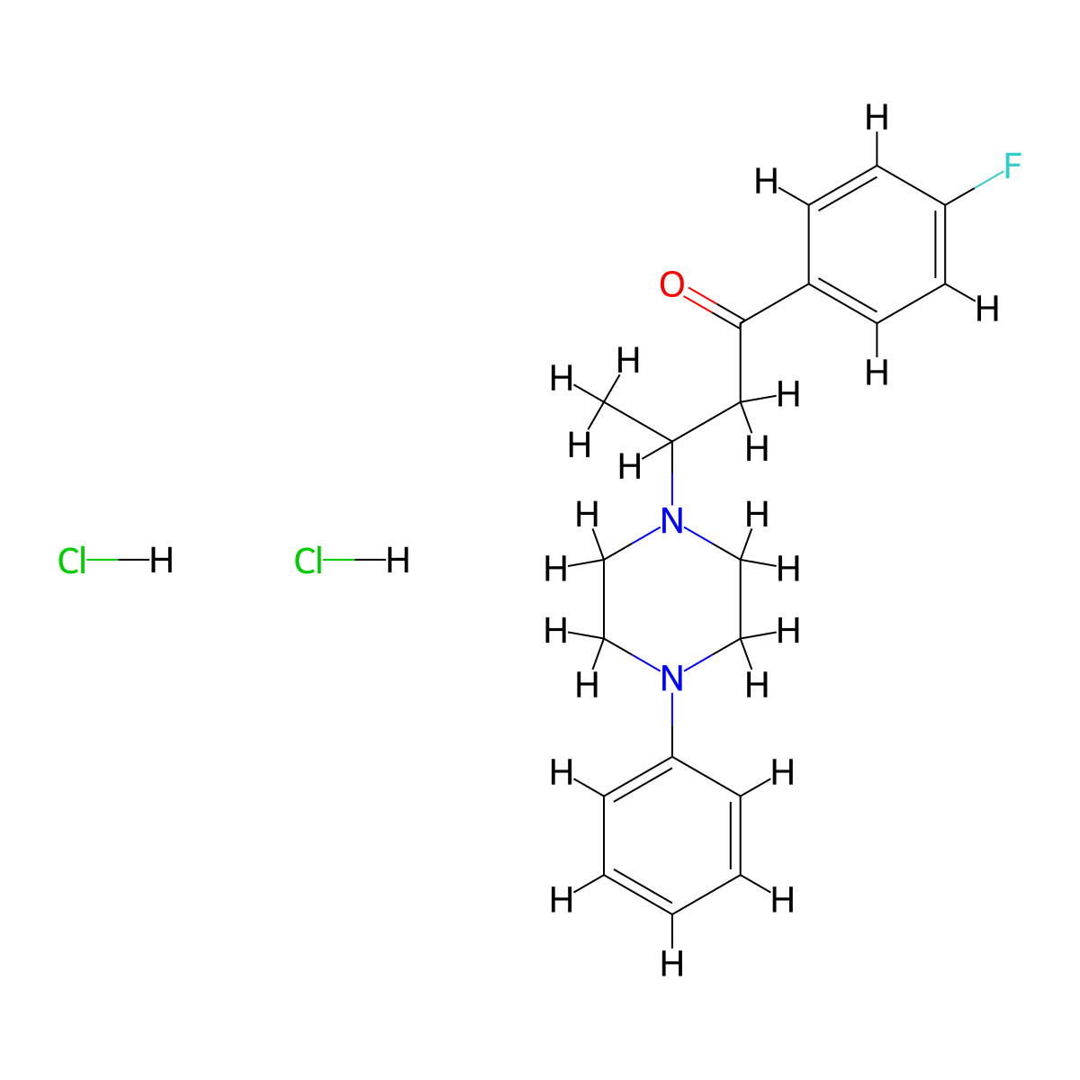 Butyrophenone, 4'-fluoro-3-(4-phenyl-1-piperazinyl)-, dihydrochloride molecular structure, CAS 27922-14-1