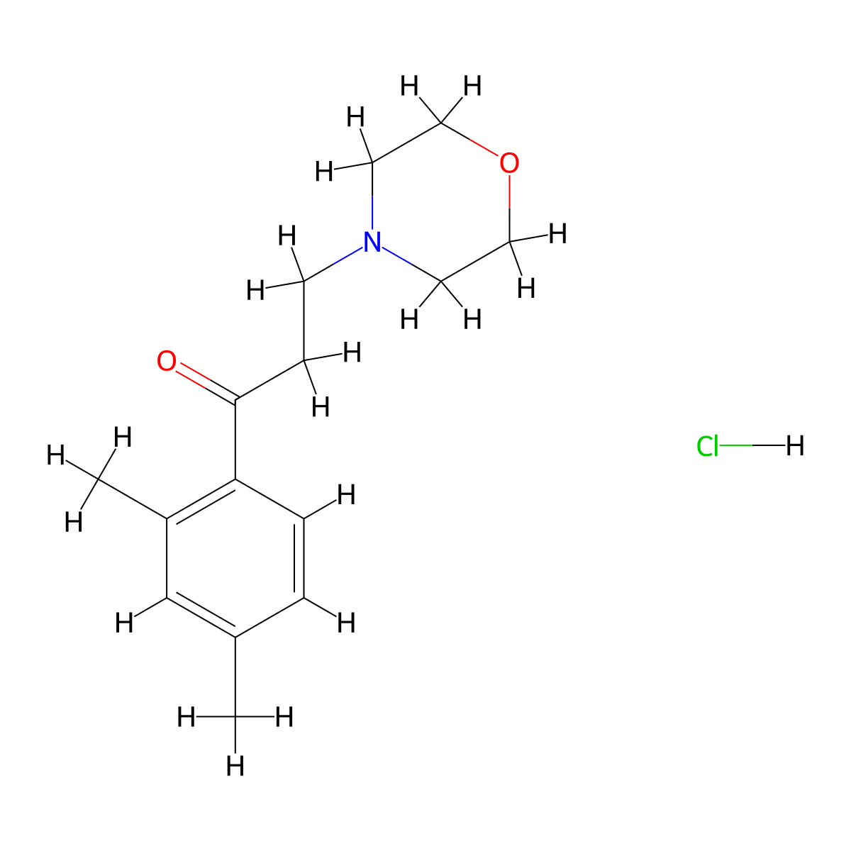 Propiophenone, 2',4'-dimethyl-3-morpholino-, hydrochloride molecular structure, CAS 27922-17-4