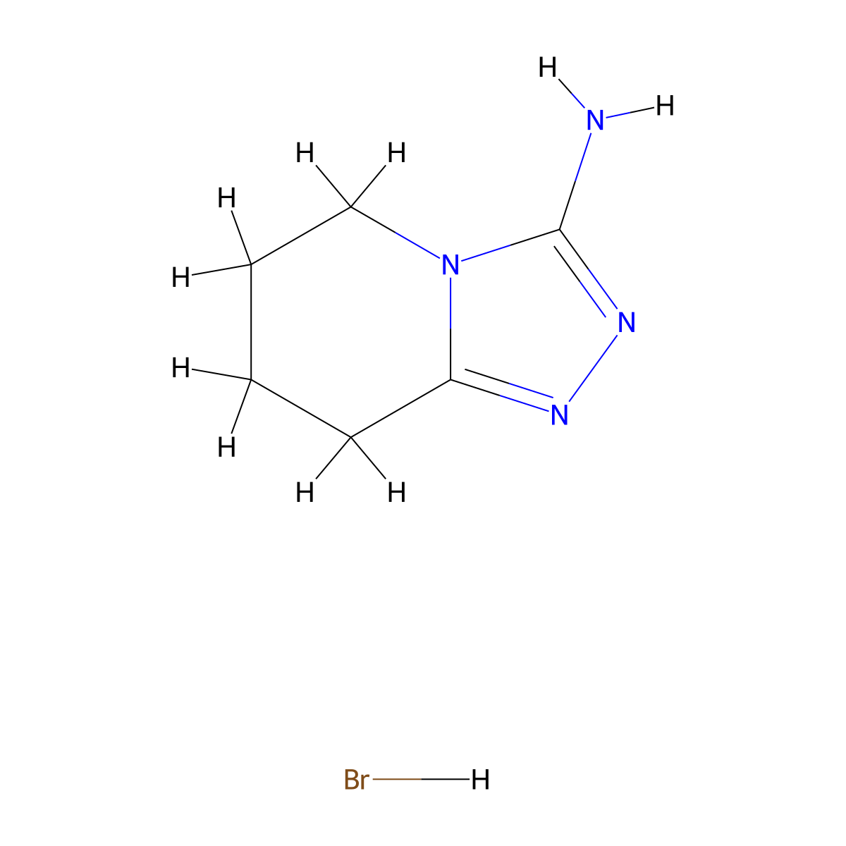 5H,6H,7H,8H-(1,2,4)triazolo(4,3-a)pyridin-3-amine hydrobromide molecular structure, CAS 2792200-46-3