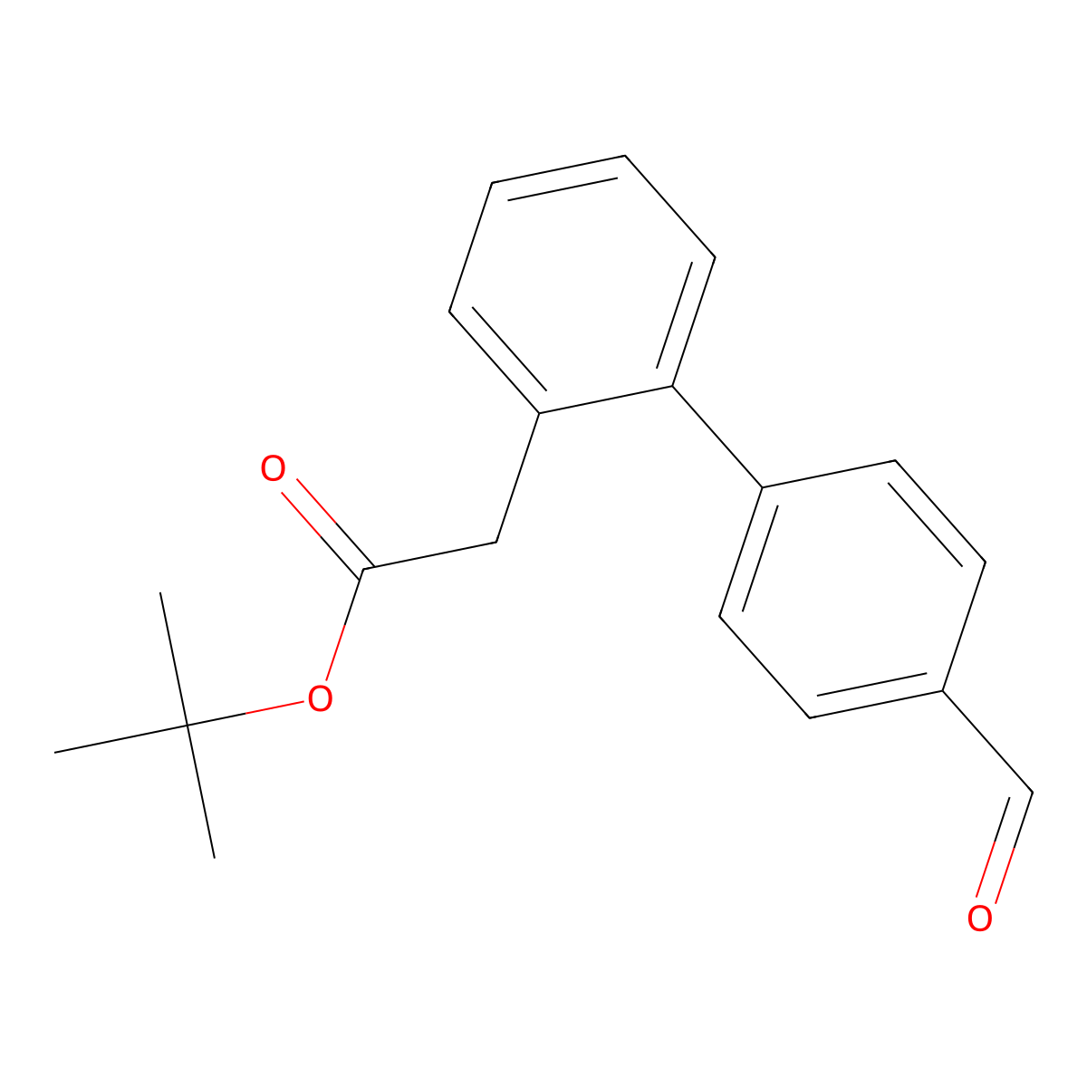 Tert-butyl 2-{4'-formyl-[1,1'-biphenyl]-2-yl}acetate molecular structure, CAS 2792201-08-0