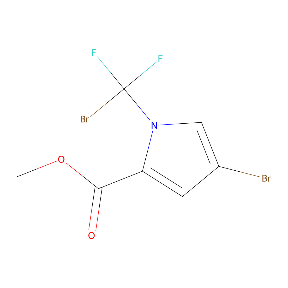 methyl 4-bromo-1-(bromodifluoromethyl)-1H-pyrrole-2-carboxylate molecular structure, CAS 2792201-09-1