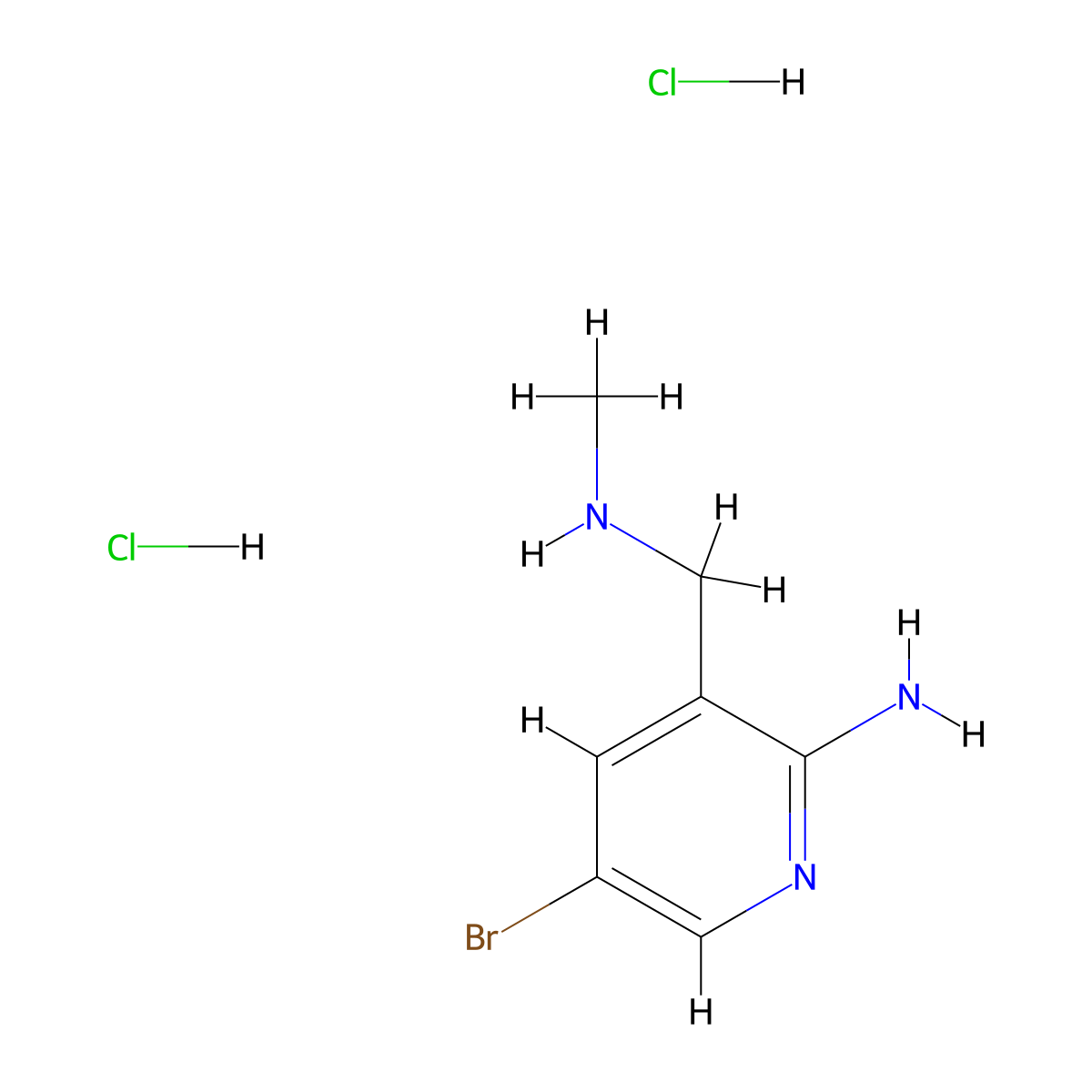 5-Bromo-3-[(methylamino)methyl]pyridin-2-amine dihydrochloride molecular structure, CAS 2792201-10-4