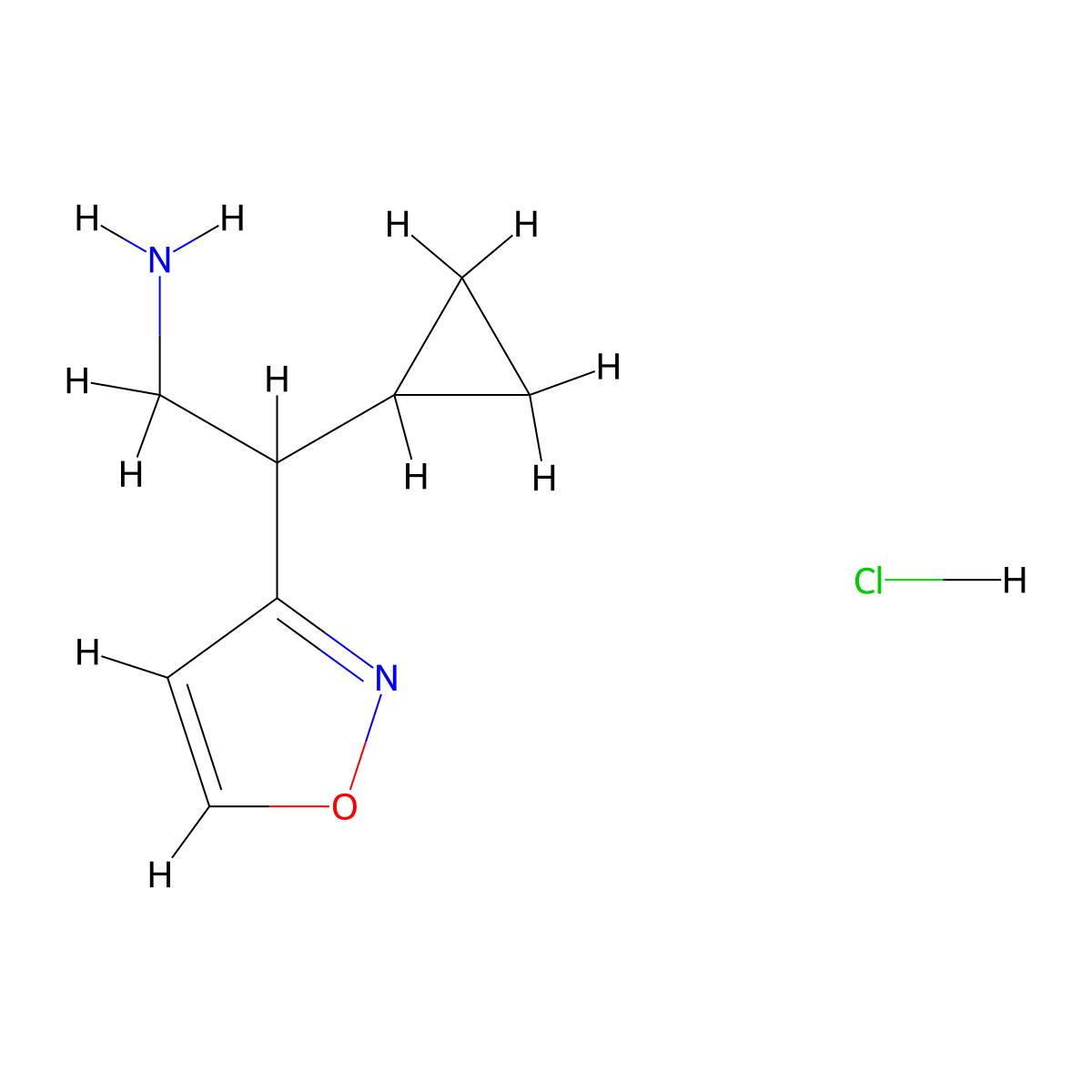 2-Cyclopropyl-2-(1,2-oxazol-3-yl)ethan-1-aminehydrochloride molecular structure, CAS 2792201-13-7