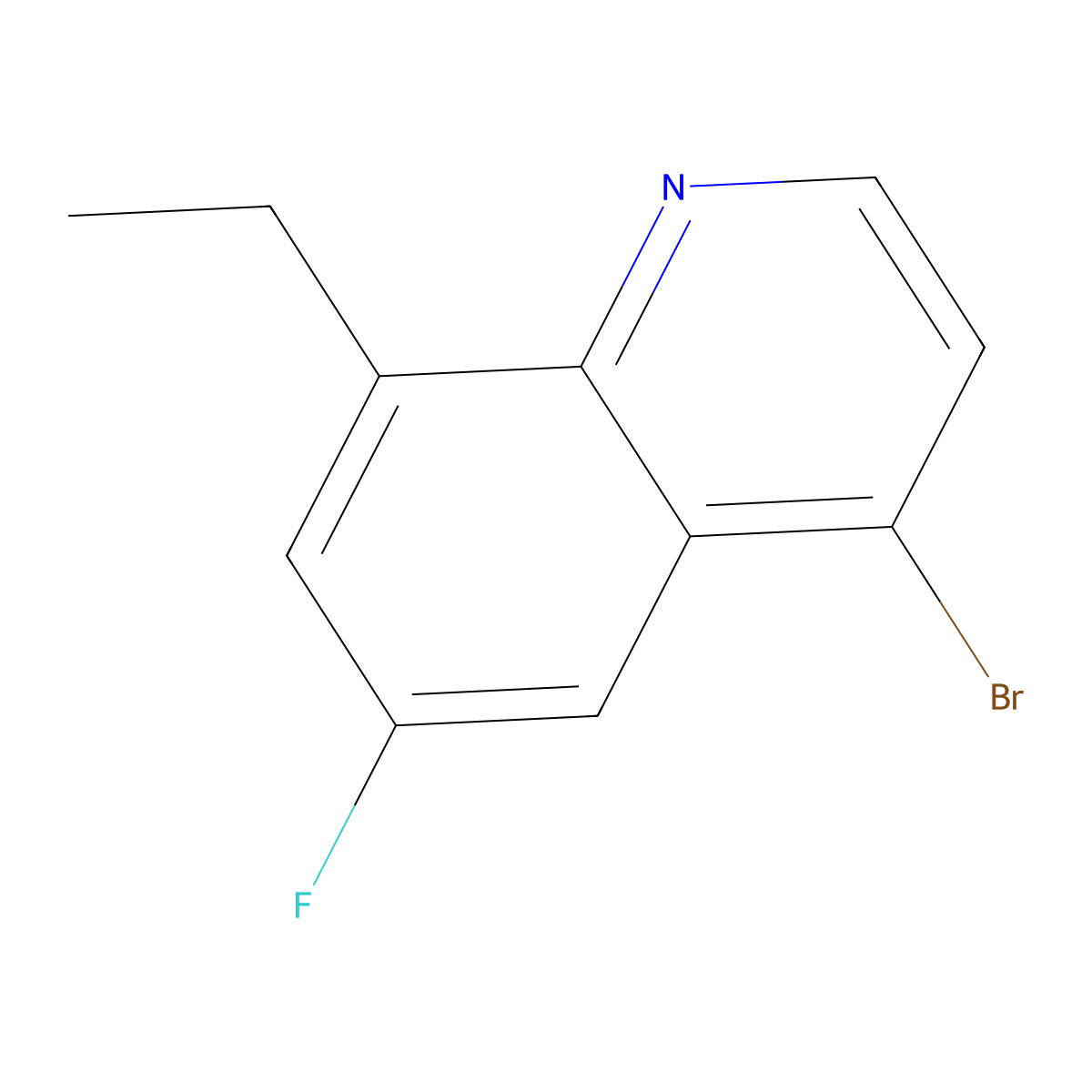 4-Bromo-8-ethyl-6-fluoroquinoline molecular structure, CAS 2792201-26-2