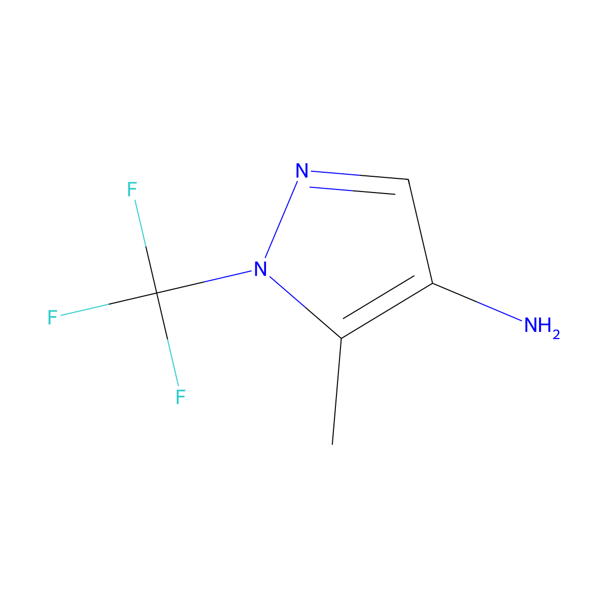 5-Methyl-1-(trifluoromethyl)-1H-pyrazol-4-amine molecular structure, CAS 2792201-27-3