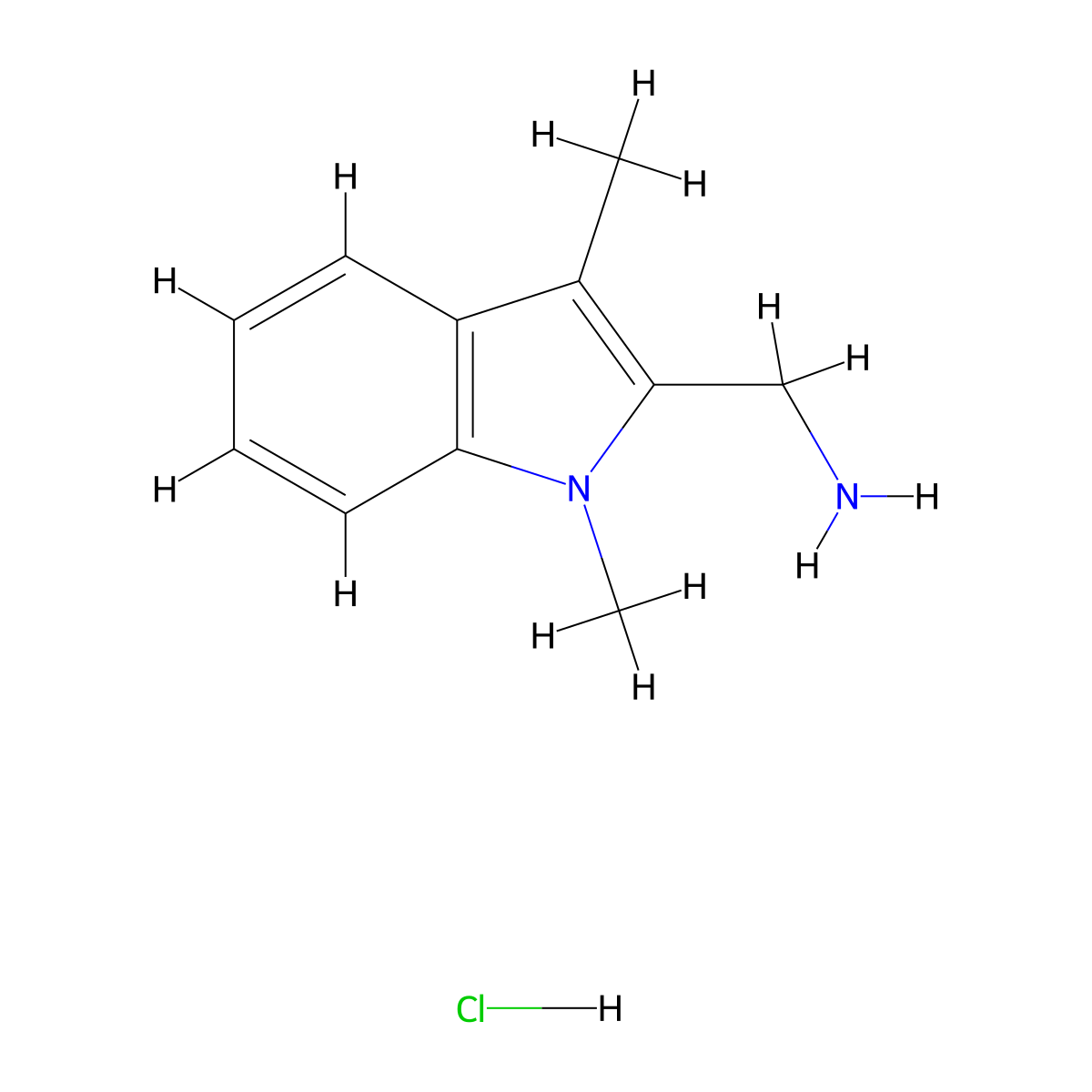 1-(1,3-dimethyl-1H-indol-2-yl)methanaminehydrochloride molecular structure, CAS 2792201-29-5