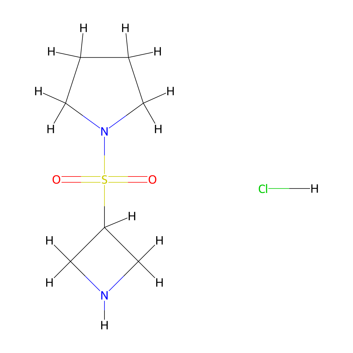 1-(Azetidine-3-sulfonyl)pyrrolidinehydrochloride molecular structure, CAS 2792201-31-9