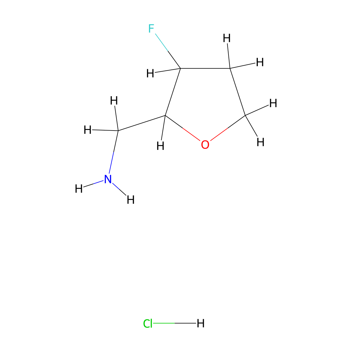 1-(3-Fluorooxolan-2-yl)methanamine hydrochloride molecular structure, CAS 2792201-38-6