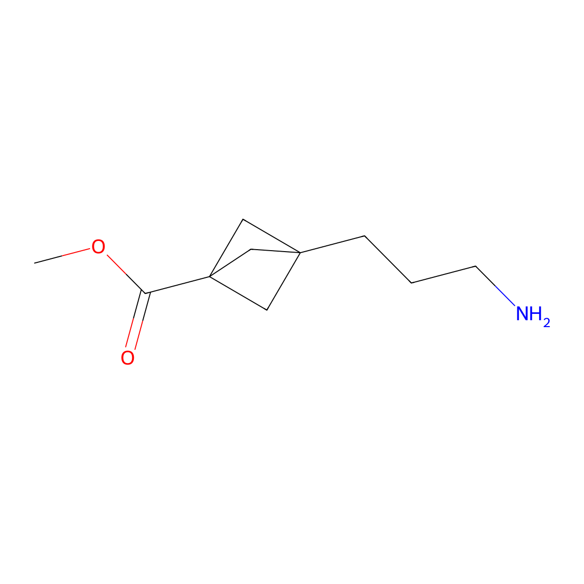 Methyl 3-(3-aminopropyl)bicyclo[1.1.1]pentane-1-carboxylate molecular structure, CAS 2792201-39-7