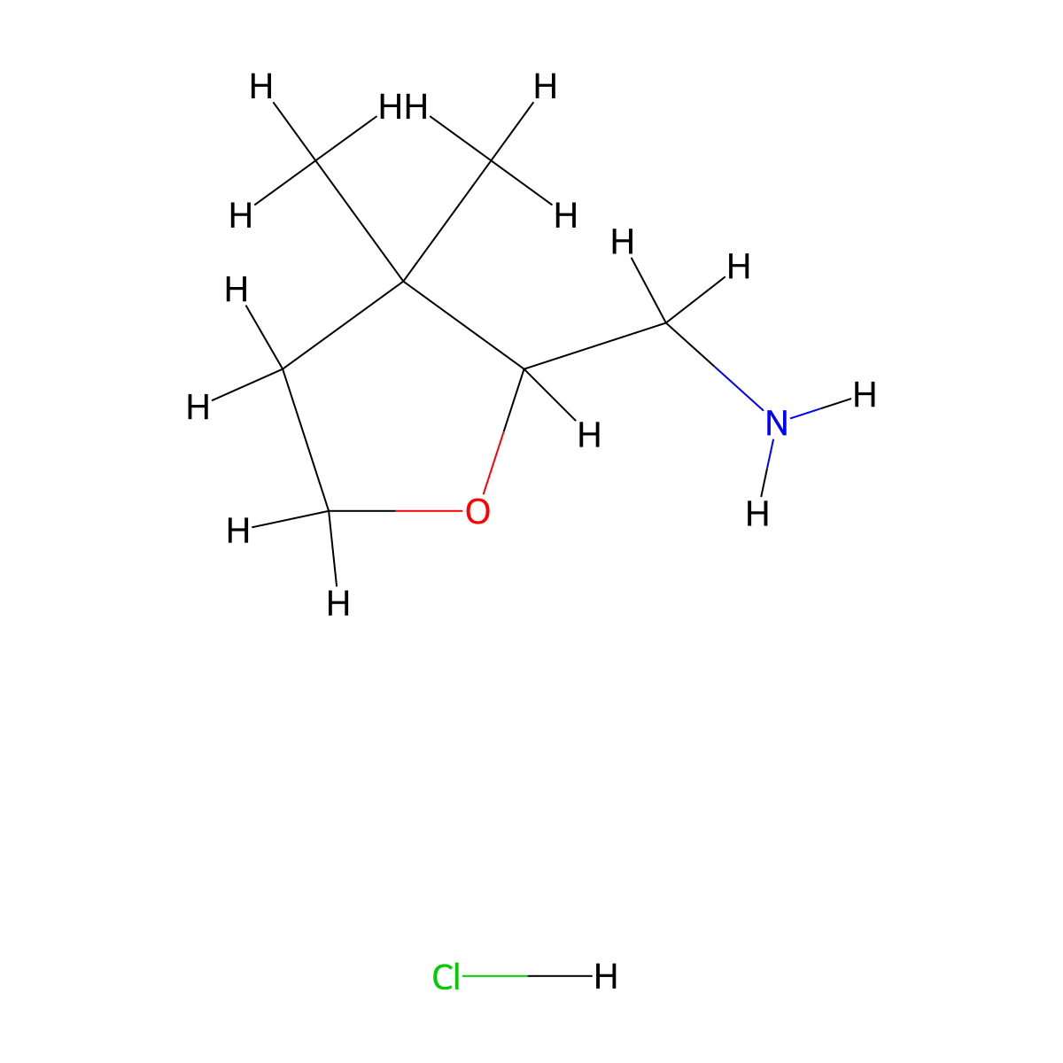 1-(3,3-Dimethyloxolan-2-yl)methanaminehydrochloride molecular structure, CAS 2792201-41-1