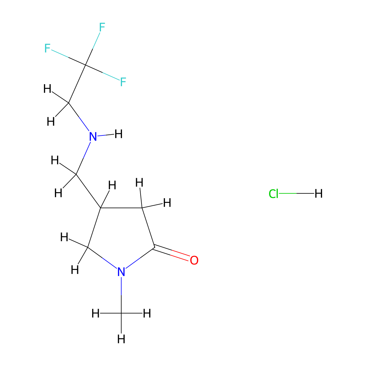 1-Methyl-4-{[(2,2,2-trifluoroethyl)amino]methyl}pyrrolidin-2-one hydrochloride molecular structure, CAS 2792201-45-5