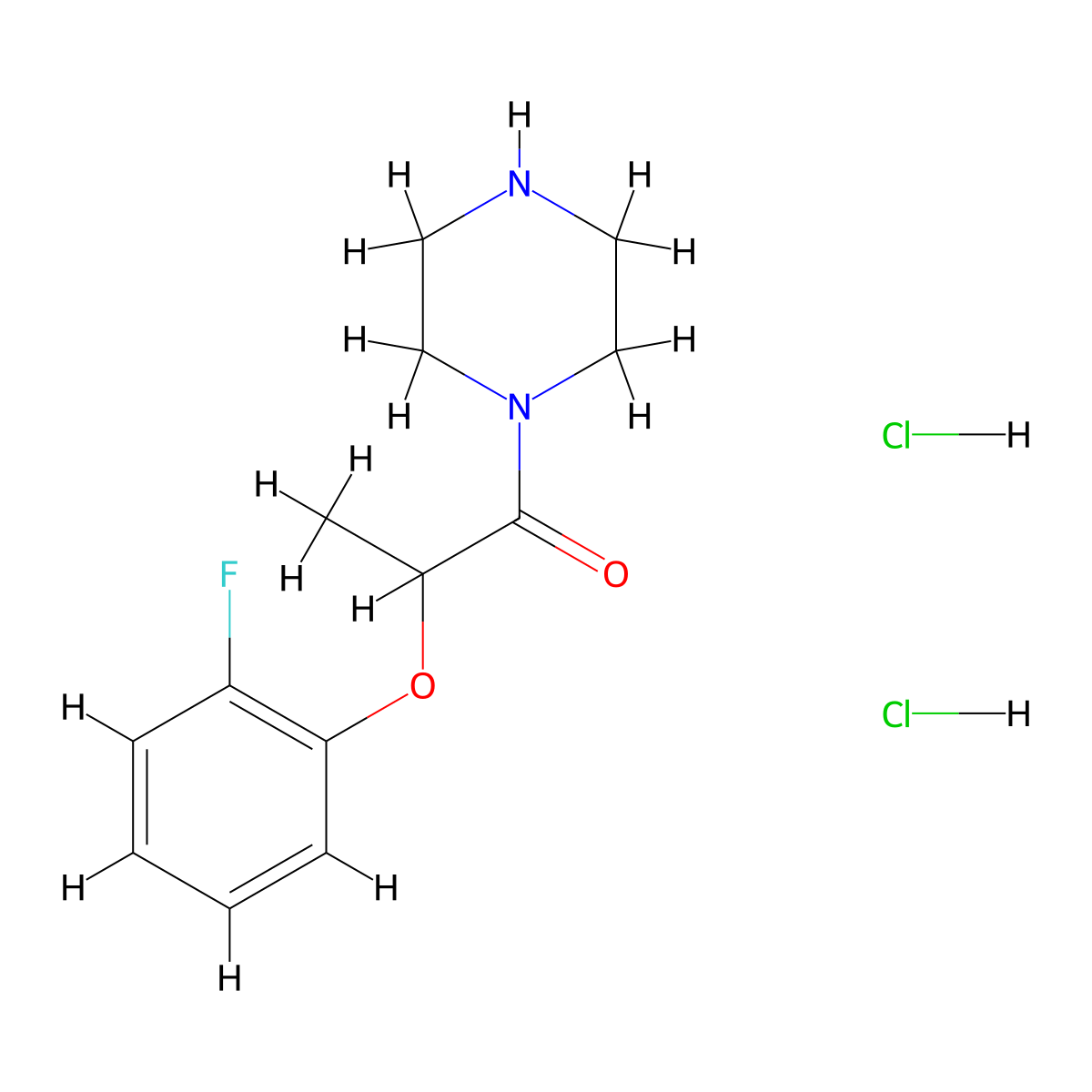 2-(2-Fluorophenoxy)-1-(piperazin-1-yl)propan-1-one dihydrochloride molecular structure, CAS 2792201-48-8