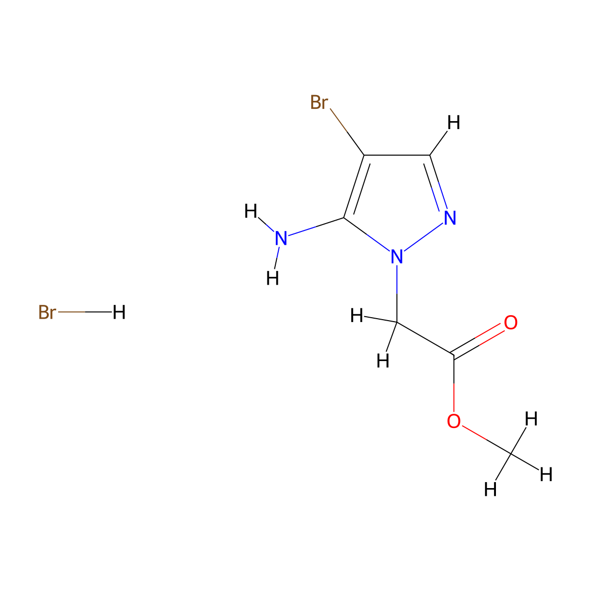 methyl 2-(5-amino-4-bromo-1H-pyrazol-1-yl)acetate hydrobromide molecular structure, CAS 2792201-49-9