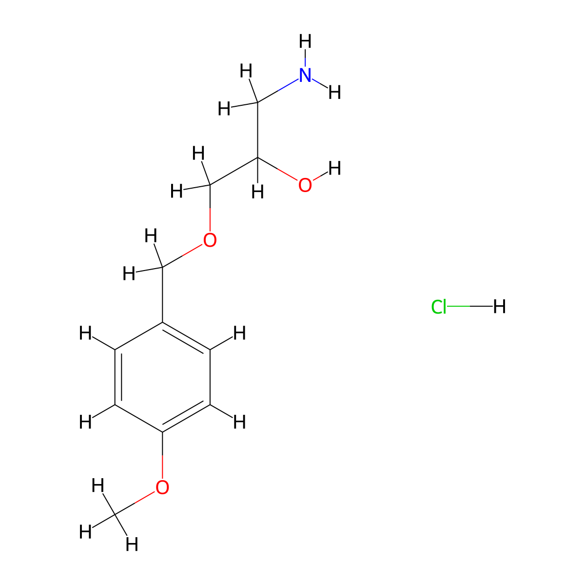 1-Amino-3-[(4-methoxyphenyl)methoxy]propan-2-ol hydrochloride molecular structure, CAS 2792201-51-3