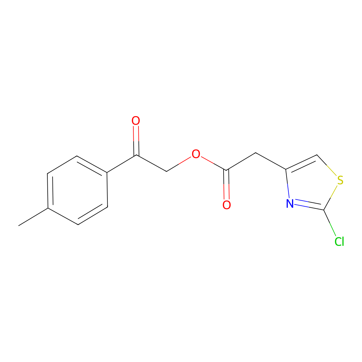2-(4-Methylphenyl)-2-oxoethyl2-(2-chloro-1,3-thiazol-4-yl)acetate molecular structure, CAS 2792201-55-7
