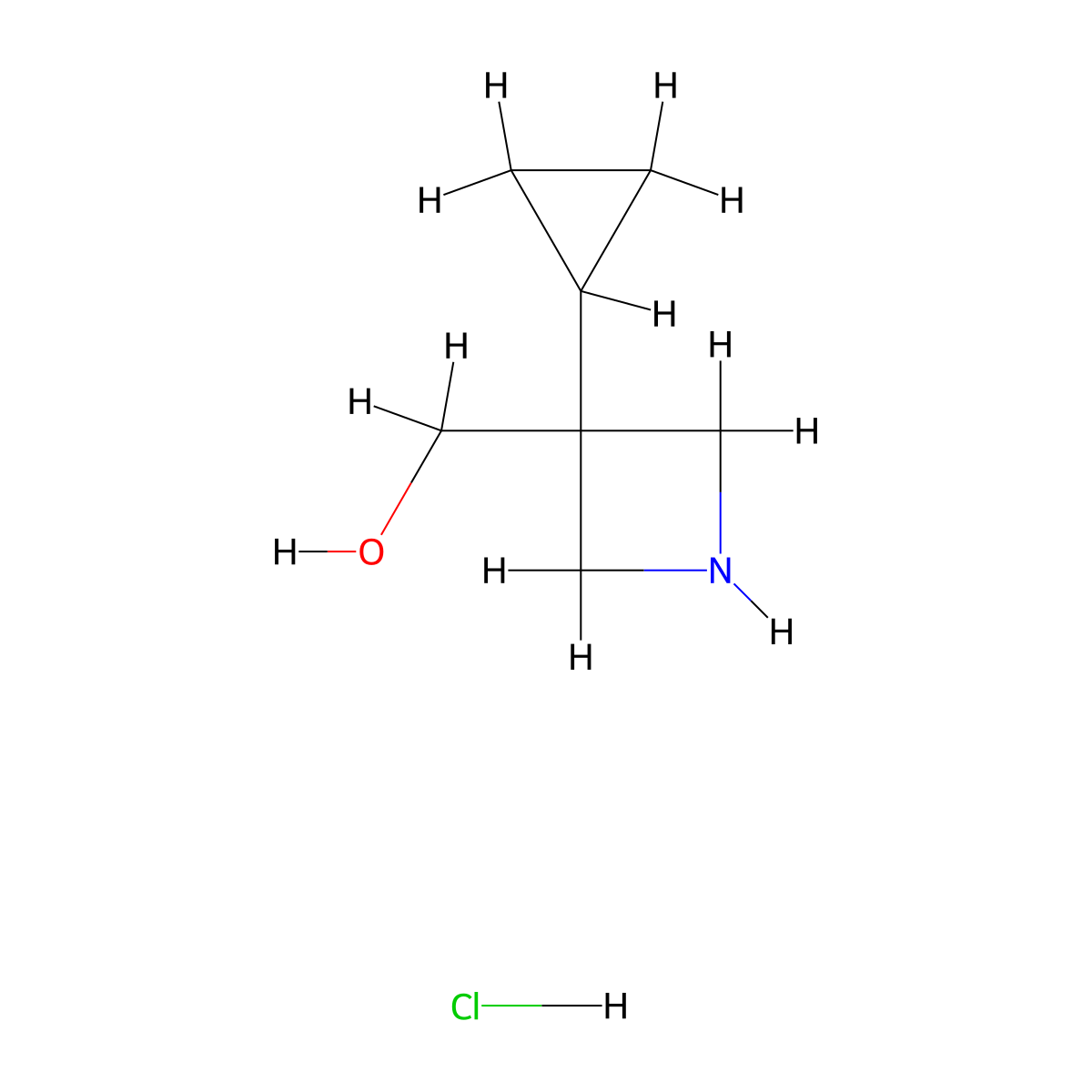 (3-Cyclopropylazetidin-3-yl)methanol hydrochloride molecular structure, CAS 2792201-56-8