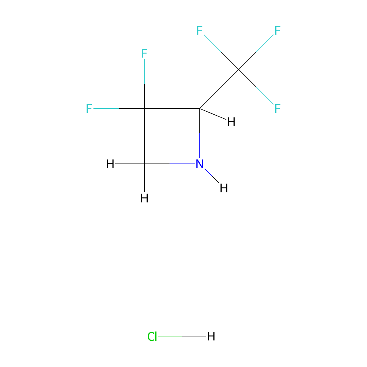 3,3-Difluoro-2-(trifluoromethyl)azetidine hydrochloride molecular structure, CAS 2792201-58-0