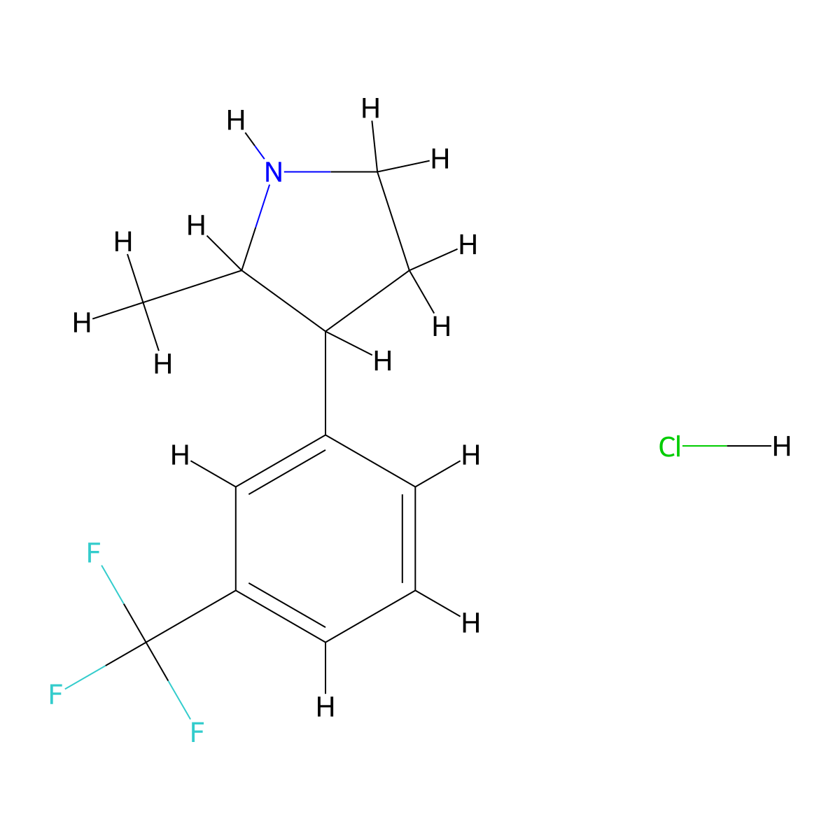2-Methyl-3-[3-(trifluoromethyl)phenyl]pyrrolidine hydrochloride molecular structure, CAS 2792201-60-4