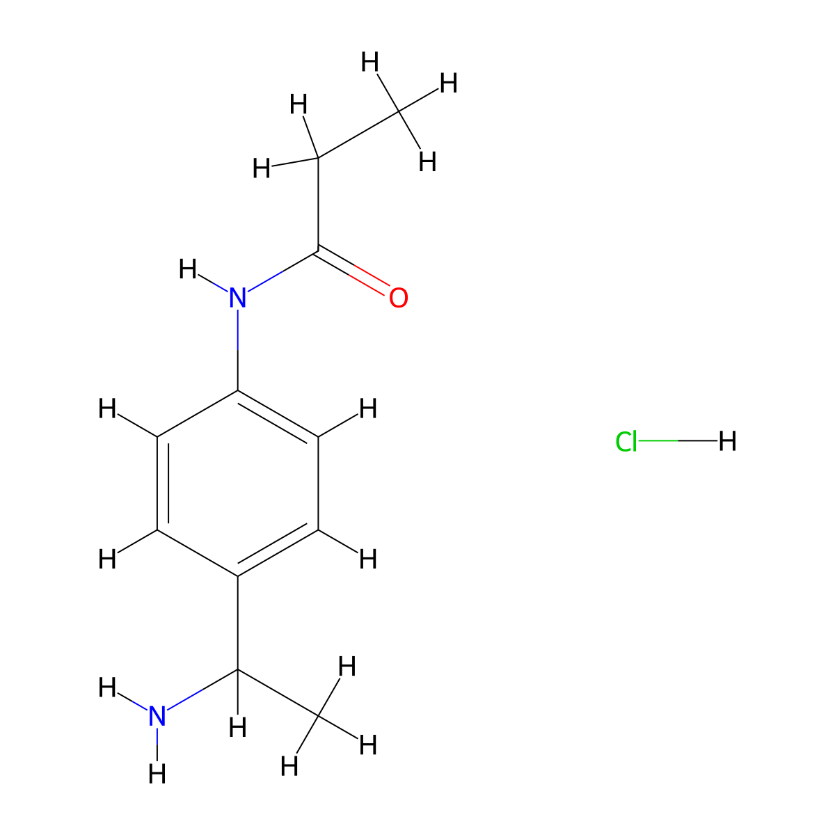 N-[4-(1-aminoethyl)phenyl]propanamide hydrochloride molecular structure, CAS 2792201-61-5