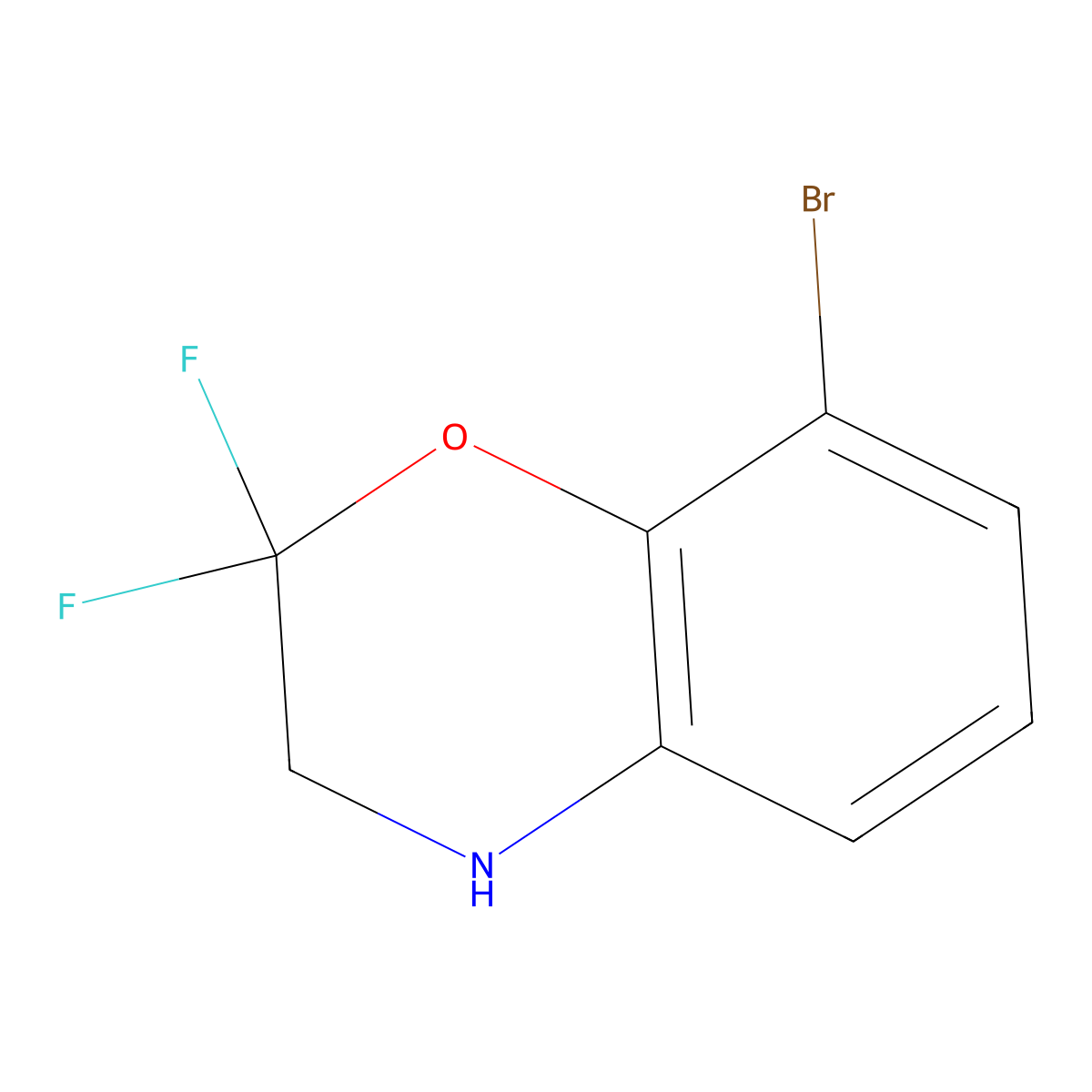 8-bromo-2,2-difluoro-3,4-dihydro-2H-1,4-benzoxazine molecular structure, CAS 2792201-62-6
