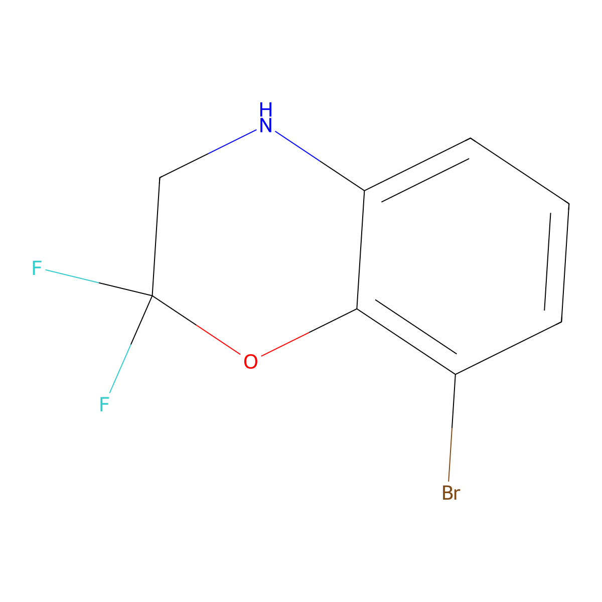 8-bromo-2,2-difluoro-3,4-dihydro-2H-1,4-benzoxazine molecular structure, CAS 2792201-62-6