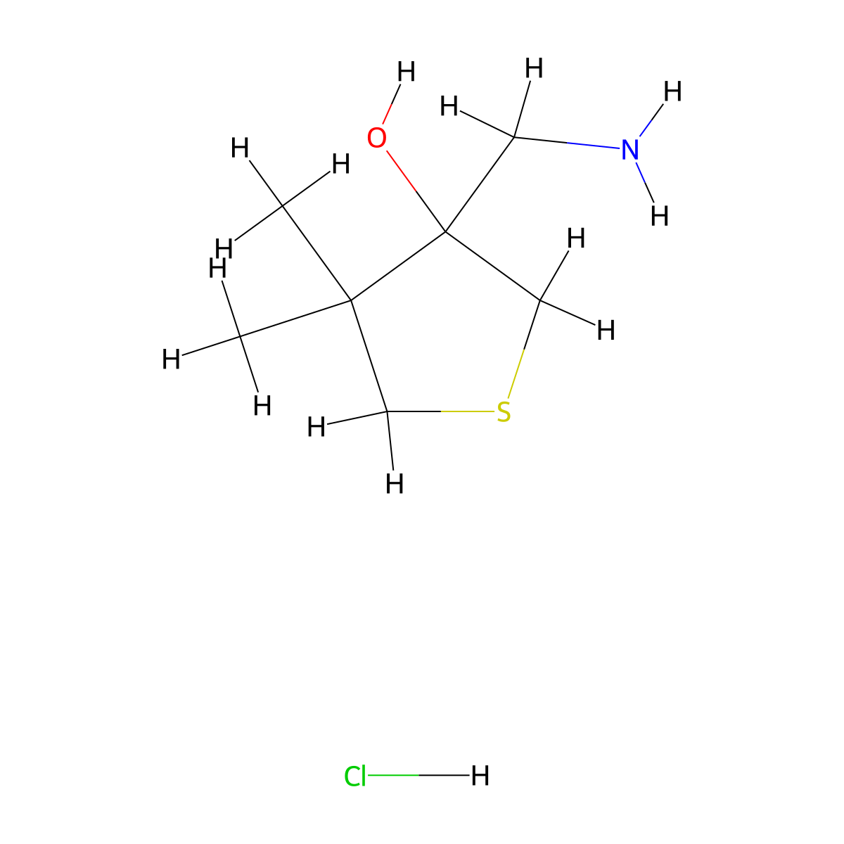 3-(Aminomethyl)-4,4-dimethylthiolan-3-olhydrochloride molecular structure, CAS 2792201-63-7