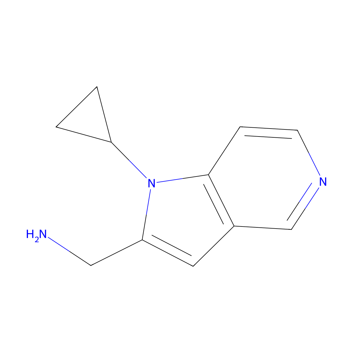 1-{1-cyclopropyl-1H-pyrrolo[3,2-c]pyridin-2-yl}methanamine molecular structure, CAS 2792201-64-8