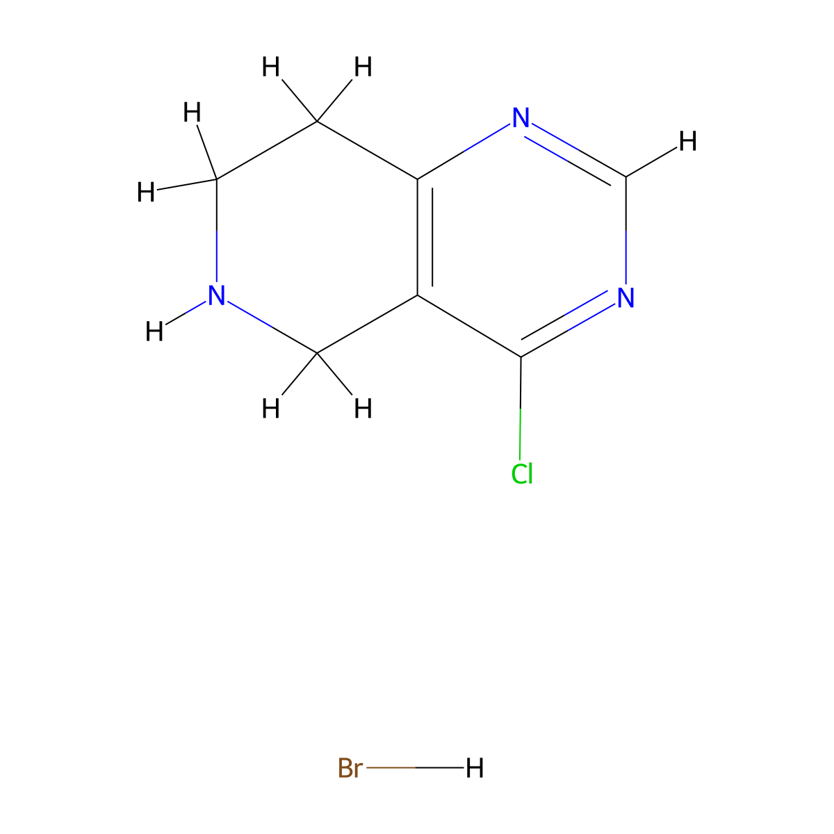 4-chloro-5H,6H,7H,8H-pyrido[4,3-d]pyrimidinehydrobromide molecular structure, CAS 2792201-66-0