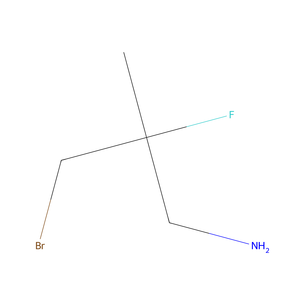 3-Bromo-2-fluoro-2-methylpropan-1-amine molecular structure, CAS 2792201-74-0