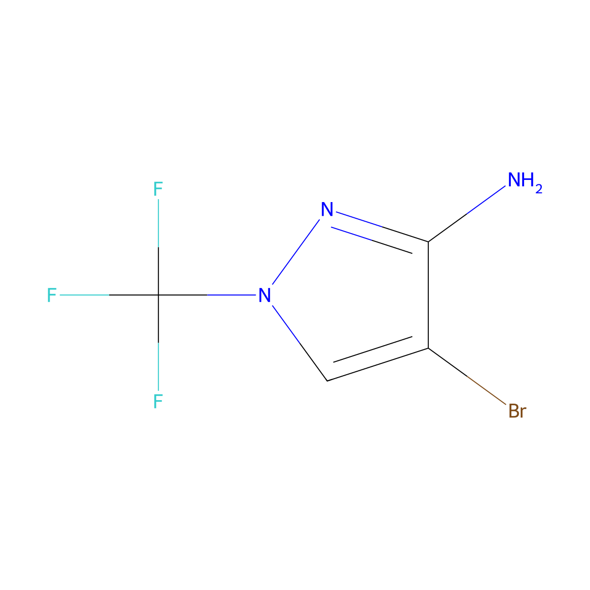 4-bromo-1-(trifluoromethyl)-1H-pyrazol-3-amine molecular structure, CAS 2792201-78-4