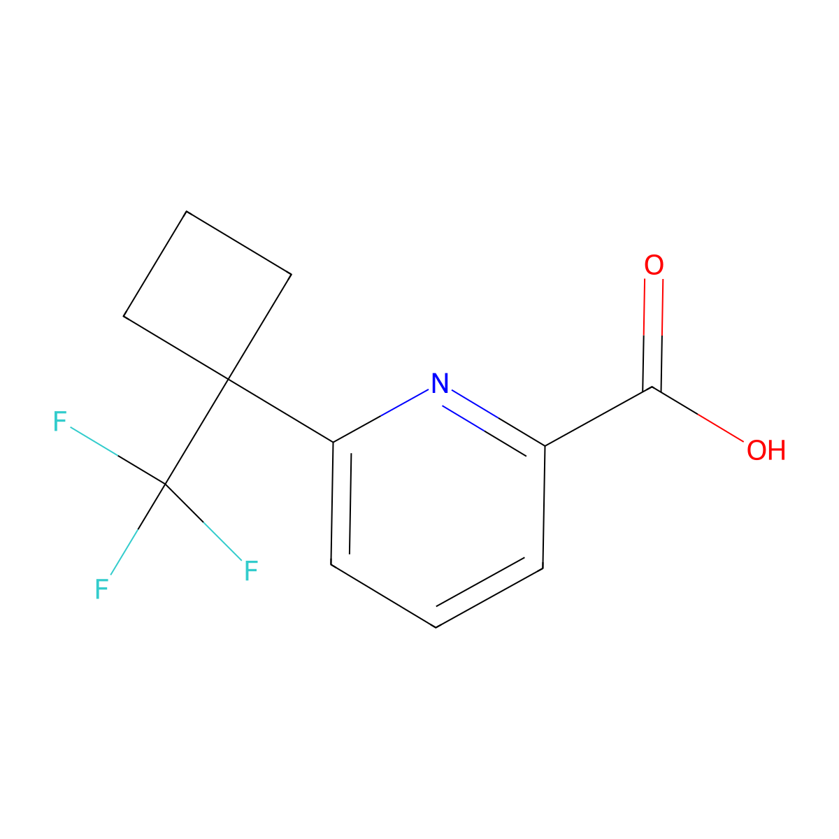 6-[1-(Trifluoromethyl)cyclobutyl]pyridine-2-carboxylic acid molecular structure, CAS 2792201-83-1